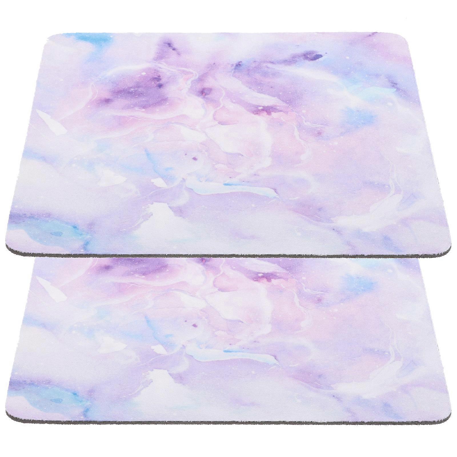 Gaming Mousepad Marble Pattern Desk Mat For Office Use Small Size 22x18cm Smooth Surface 2Pcs
