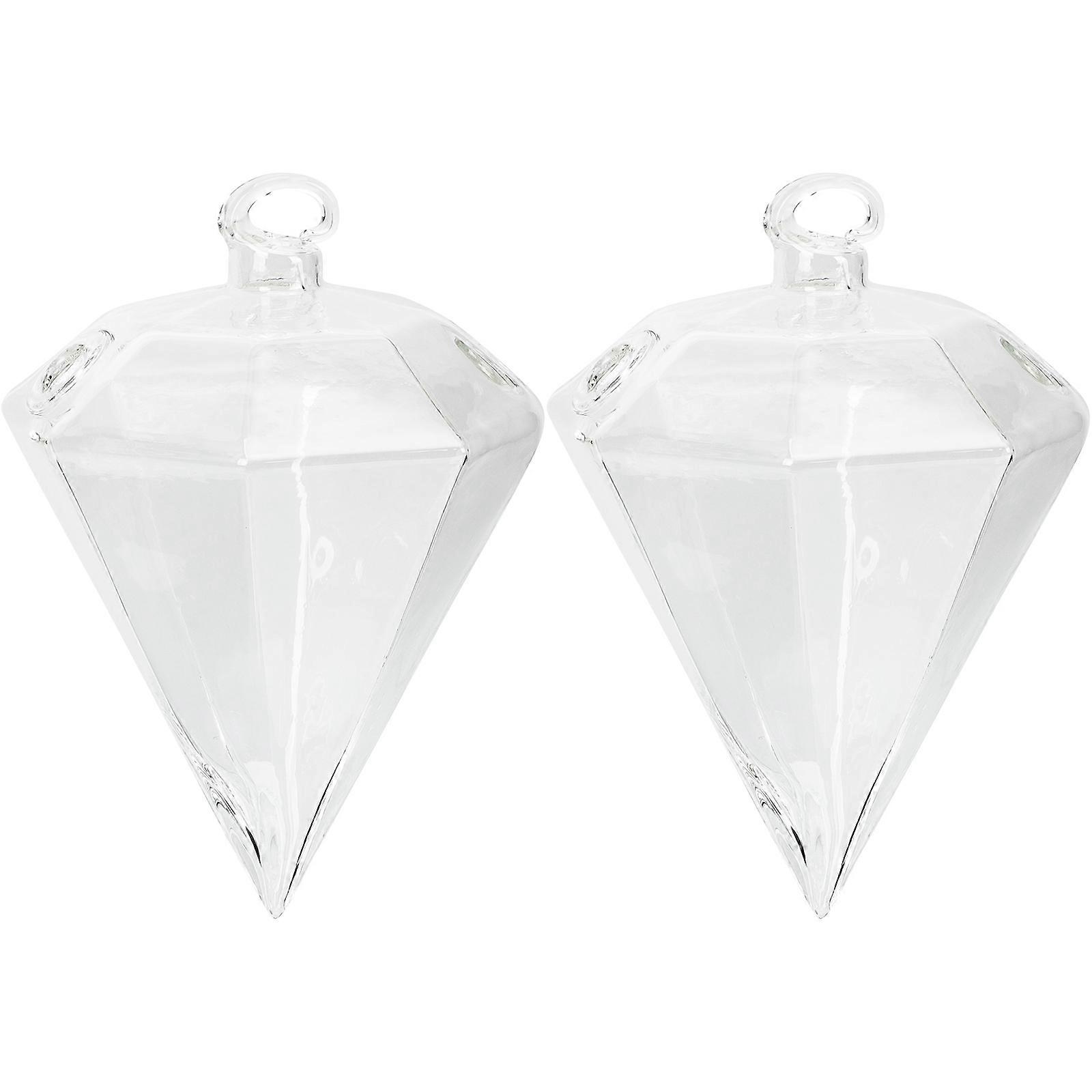 4Pcs Transparent Hanging Glass Vase Hydroponic Flowerpot Container