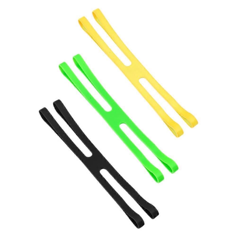 Silicone Small Bands H-Shape Silicone Elastic Lunch Box Bands For Utensils Assorted Color 19.50X2.30X0.50CM Binding Utensils 3Pcs