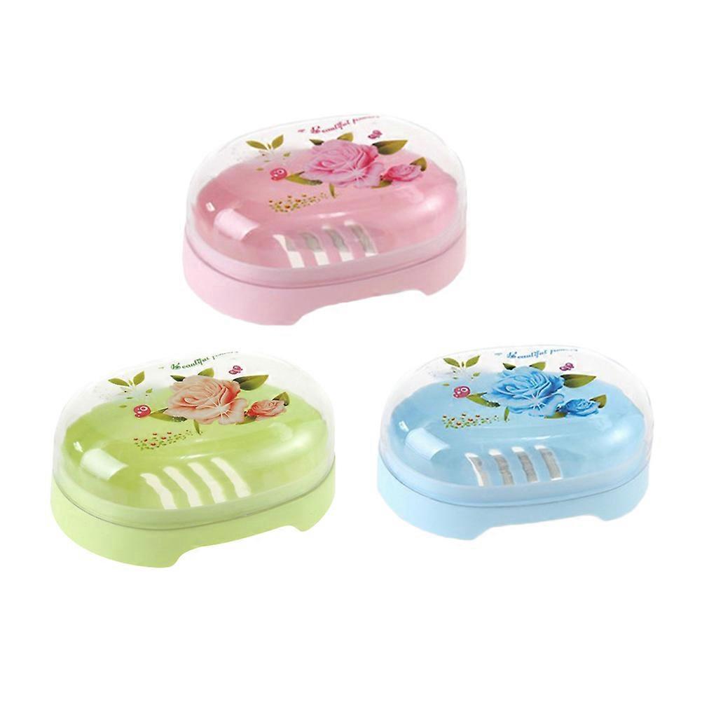 Soap Dish Holder Plastic for Storage Use 6Pcs Transparent Bathroom Containers