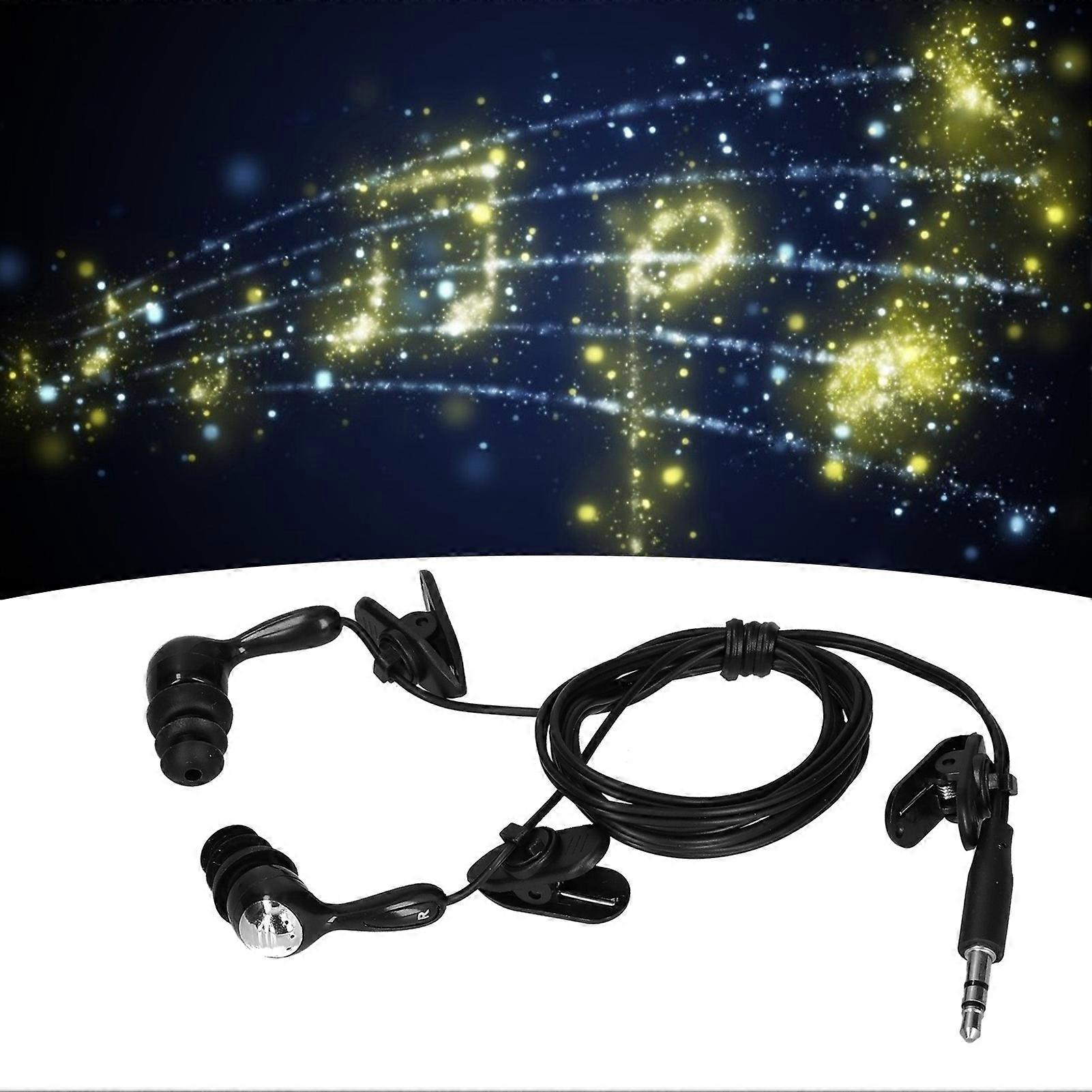 Waterproof Headphones 3.5mm Plug Bone Conduction Headphones with Replace Earplugs for Swimming Running SurfingBlack 