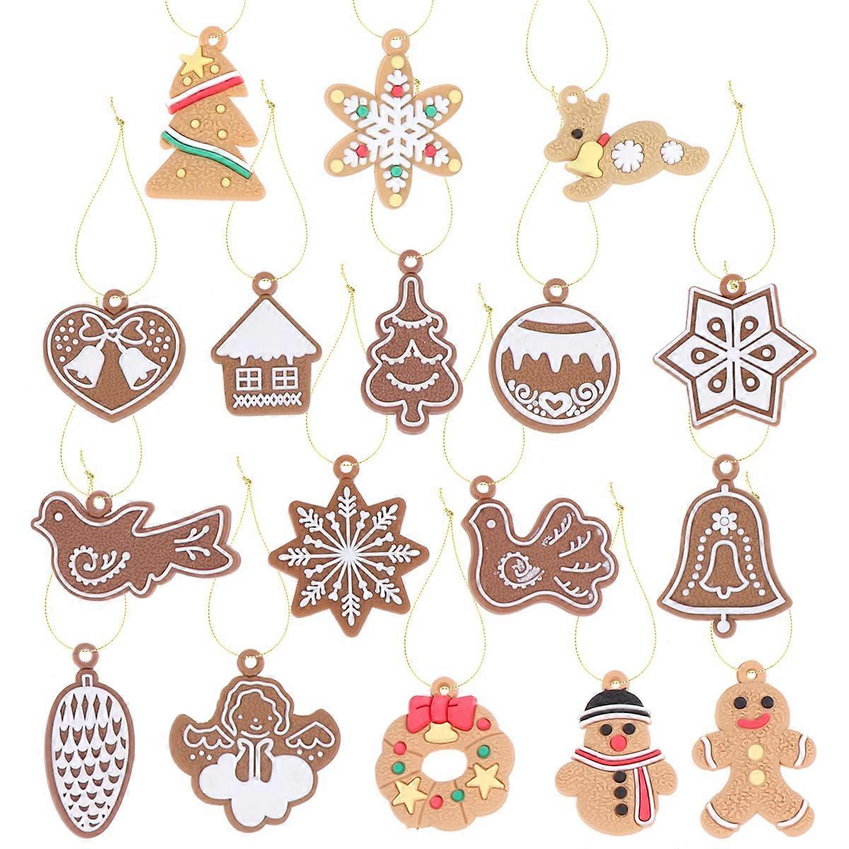 Christmas Hanging Pendant Animals Snowflake Cookie Shape for Tree Decorations 2Pcs