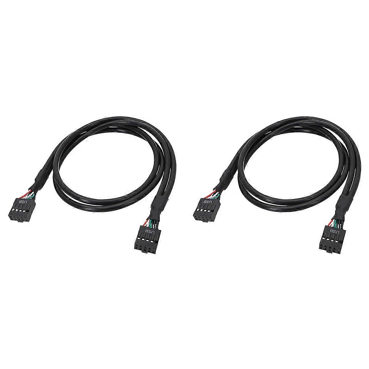 2X Mainboard USB 9PIN Female to Female Internal Cable USB2.0 Internal Mainboard Header Cable