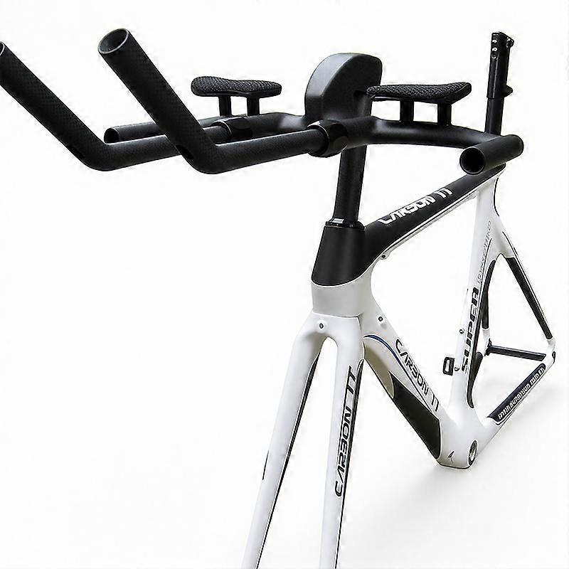 White Carbon Time Trial Bicycle Frame Triathlon Frame With Integrated Handlebar