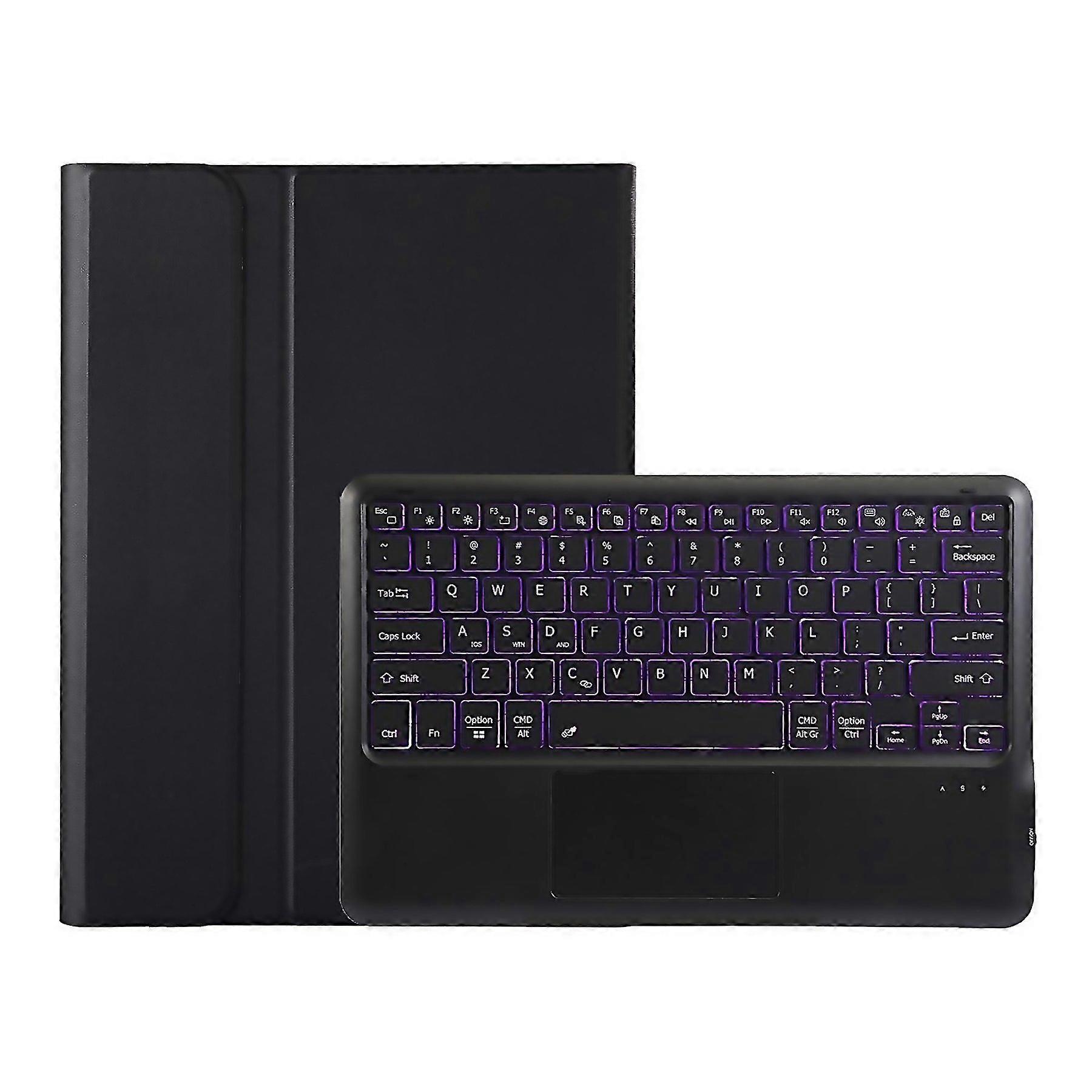 Étui en cuir pour tablette avec clavier Bluetooth ultra-fin et détachable, rétroéclairé, avec pavé tactile Ah30as