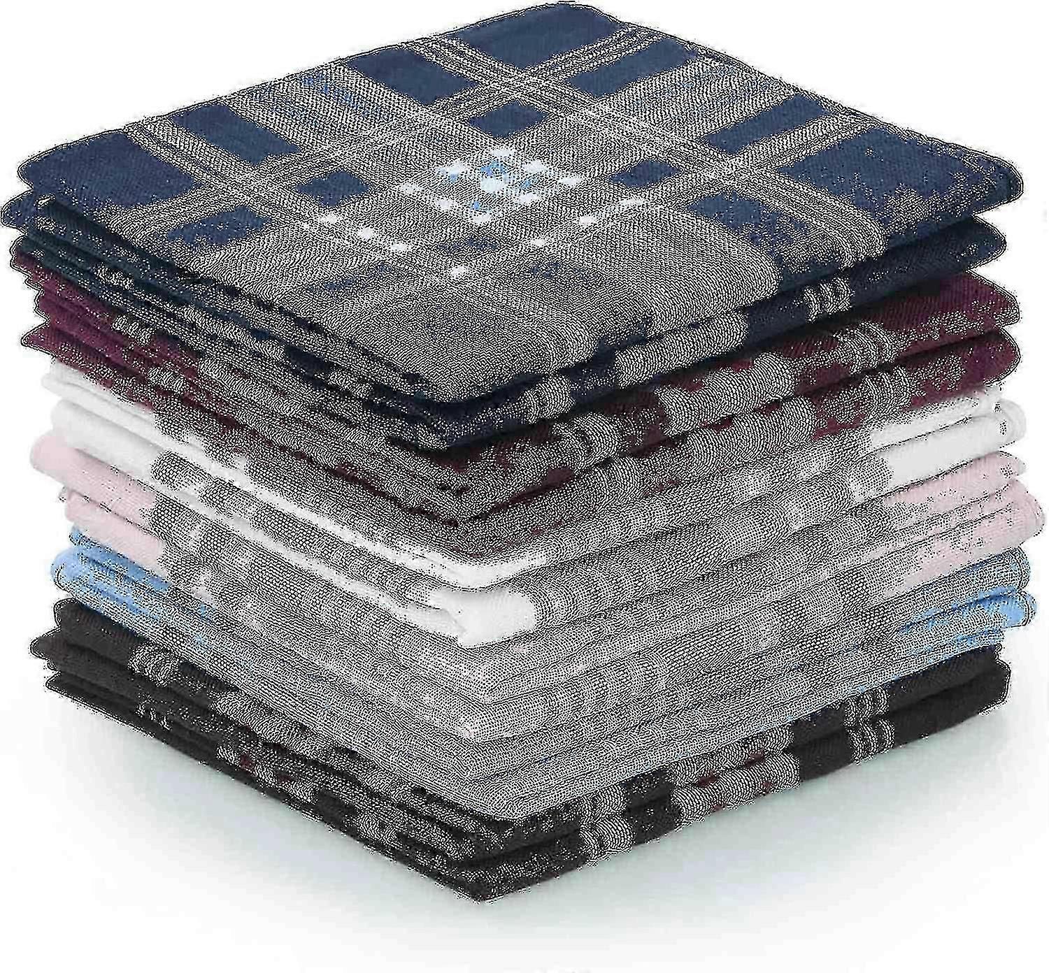 مناديل رجالية ، 12 عبوة هانكيز للرجال ، مناديل رجالية فاخرة قطن أبيض مربع الجيب