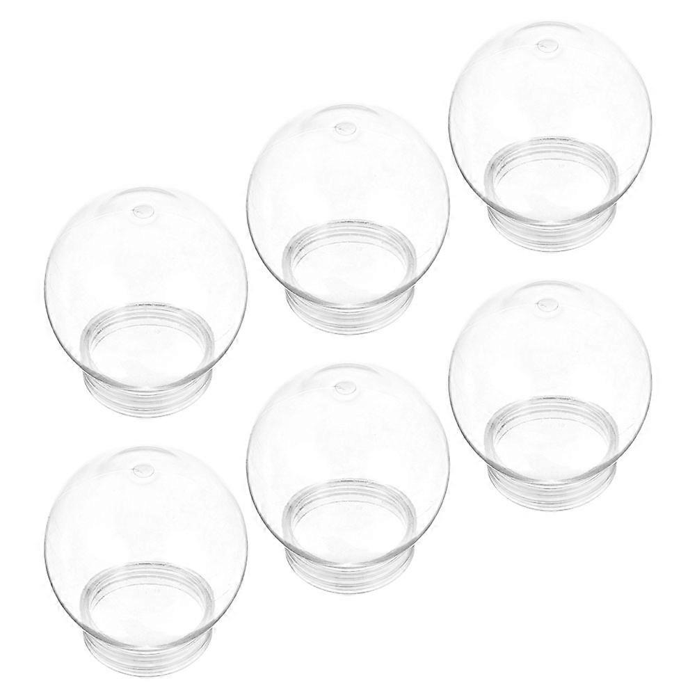 Snowball Plastic Snow Globe for Holiday Decorations 6Pcs Transparent Containers