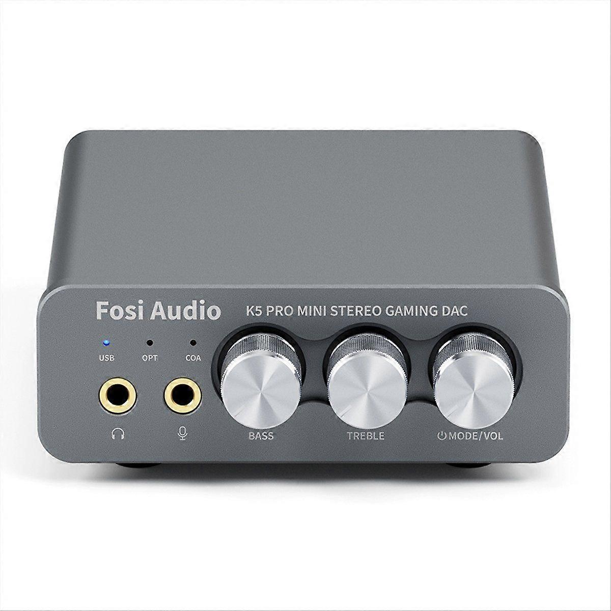 Fosi Audio K5 PRO USB Gaming DAC with Microphone Headphone Amplifier