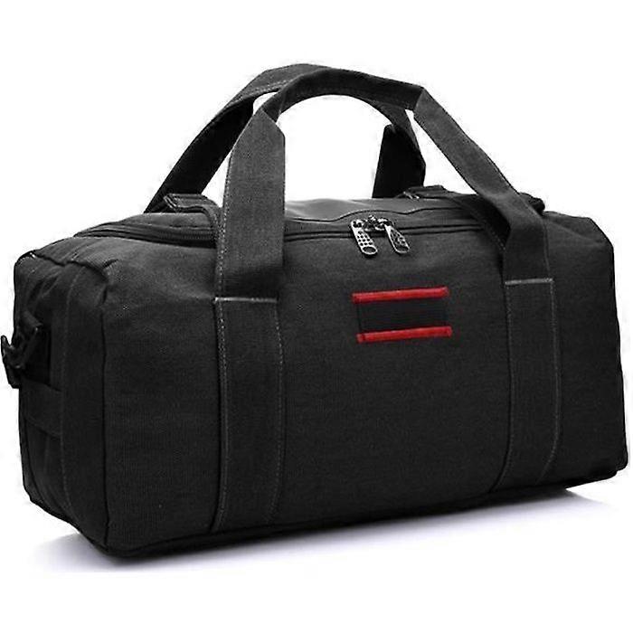 Large Durable Canvas Rolling Trolley Travel Bag - Generic - Black