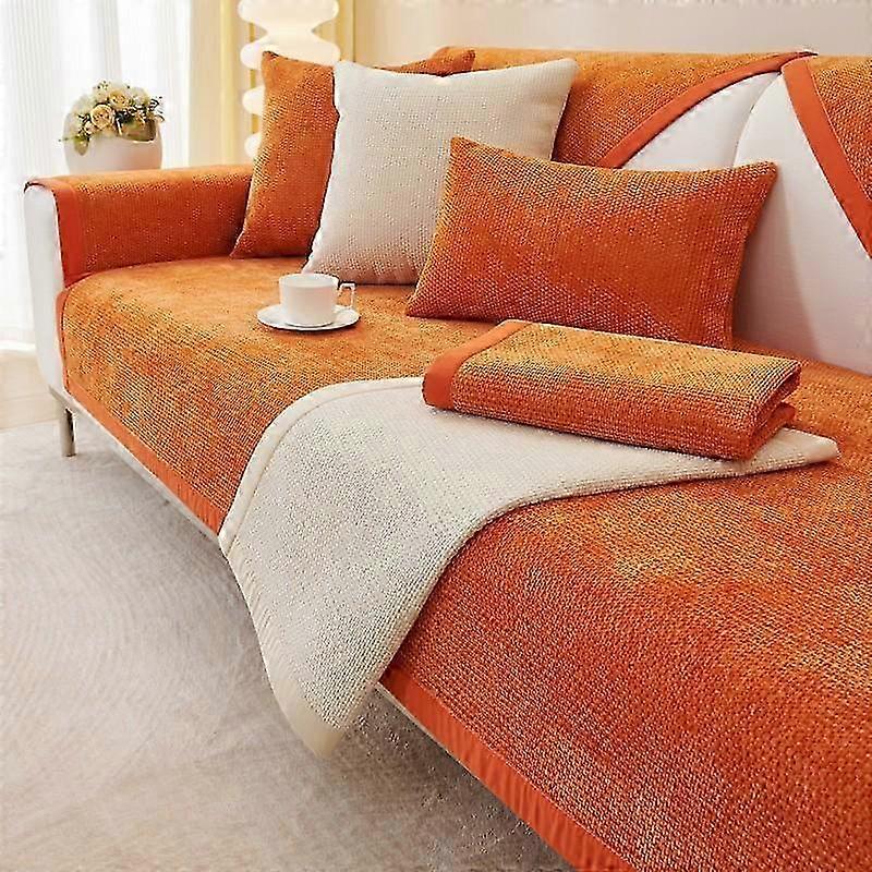 25-26 Chenille Sofa Cushion Pillow Cover Backrest Towel Four Seasons Universal Sofa Cushion Modern Minimalist Non-slip Sofa Cover