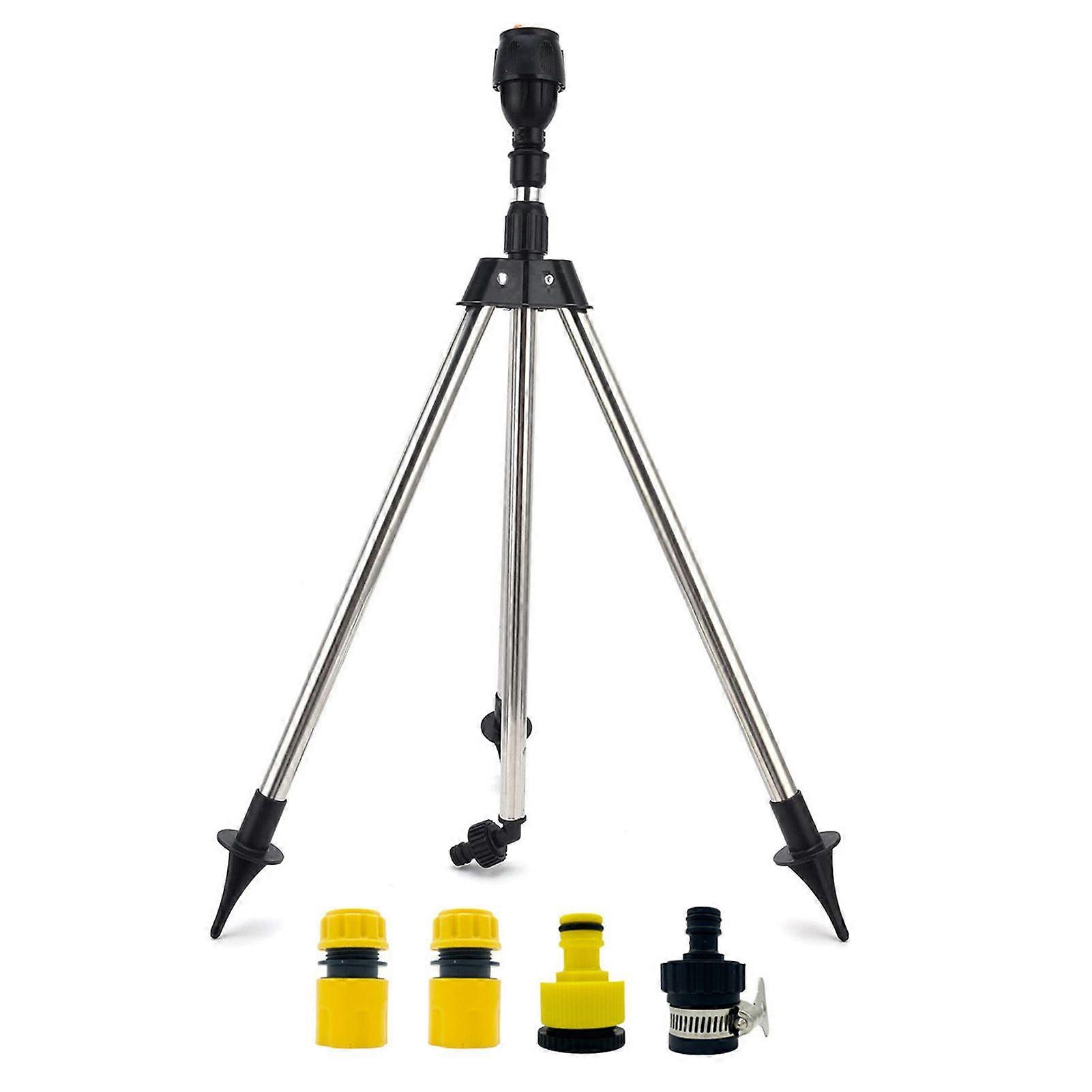Rotating Tripod Sprinkler Set Telescopic Watering Sprinkler 360 Degree Rotating Sprinkler with Tripod for Garden Large Area Irrigation Yard Lawn Water