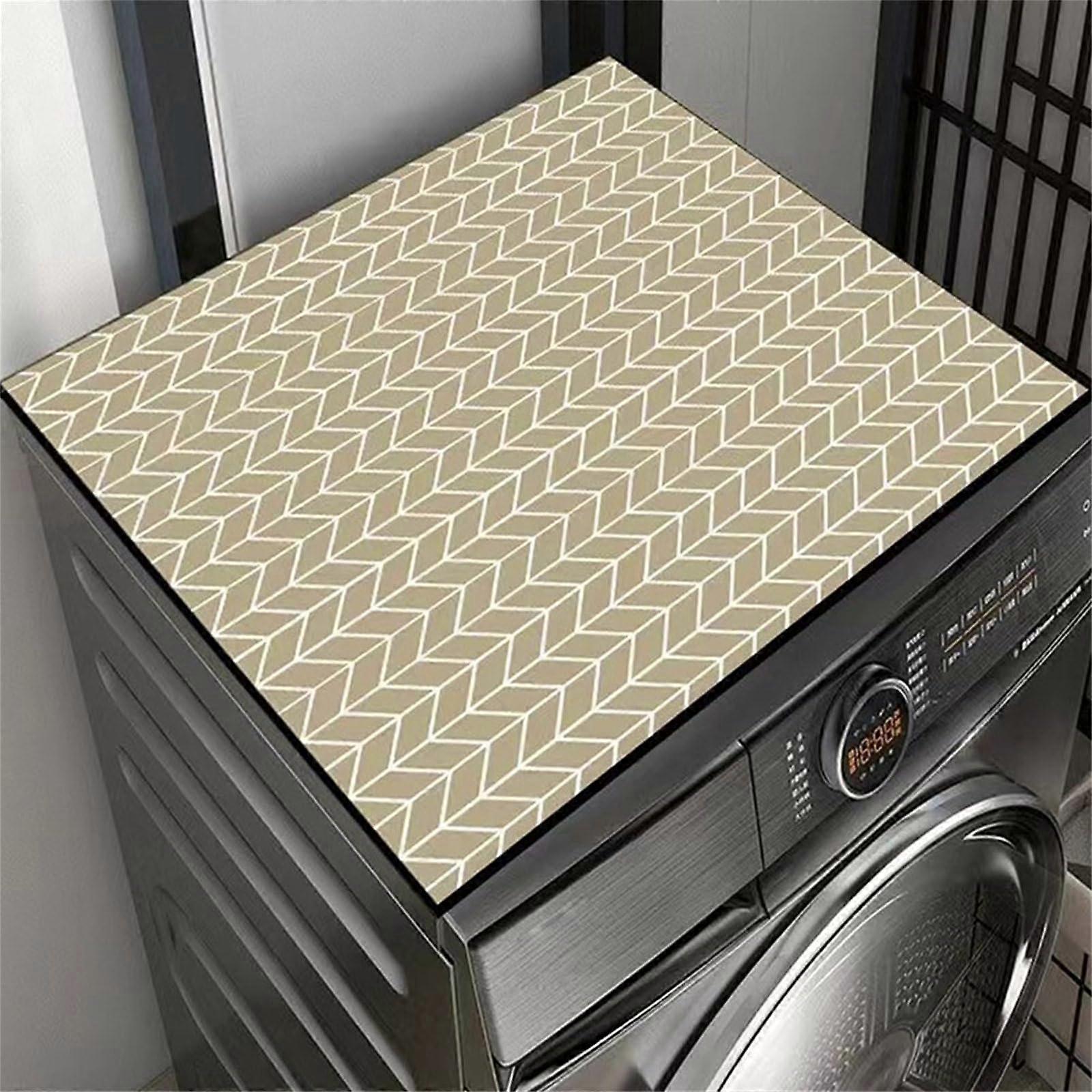Washer Dryer  Protector Absorbent QuickDry Silicone Mat AntiSlip DustProof Beige 40x60 cm