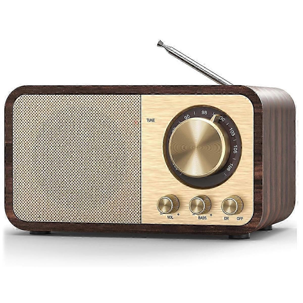 FM Radio with Reception,Bluetooth Transistor Radio with 5W Speaker
