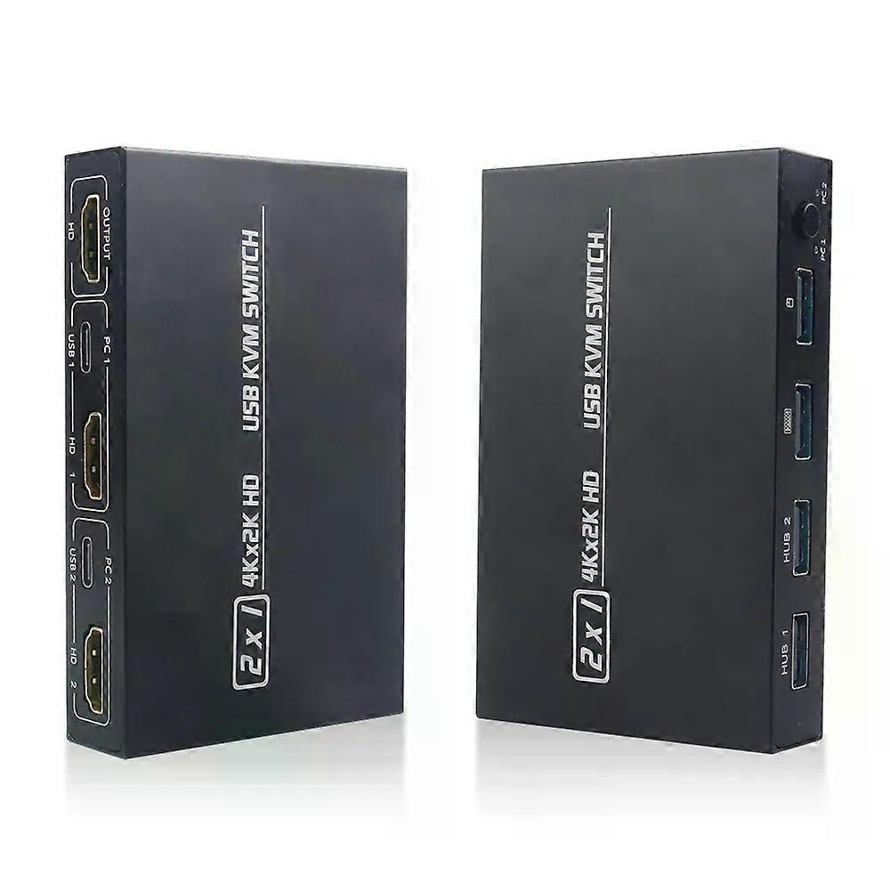 HDMI-compatible 4K*2K KVM Switch Splitter 2-Port HDTV USB Plug And Play for Shared Monitor Keyboard And Mouse Notebook Printer