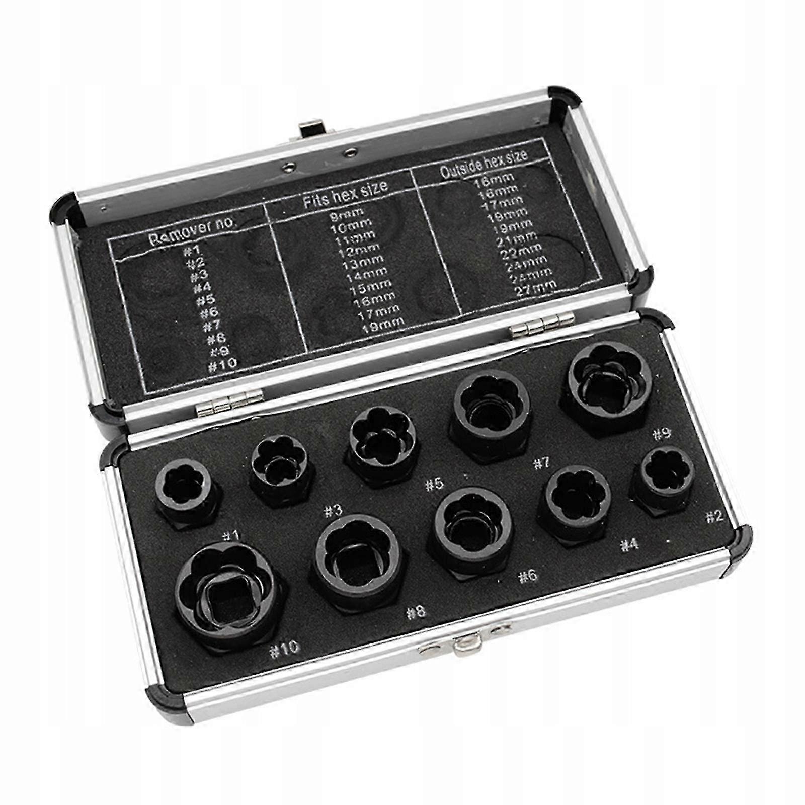 10 Pieces Bolt Nut Extractor Set Damaged Screw Extractor Set Practical