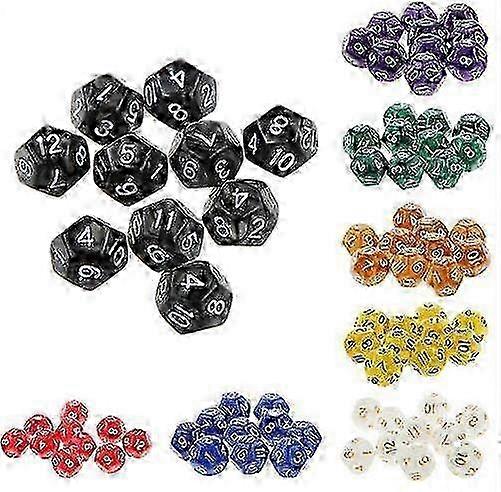 50pcs Number Dice 12-sided Dice Polyhedral Dice Random Color