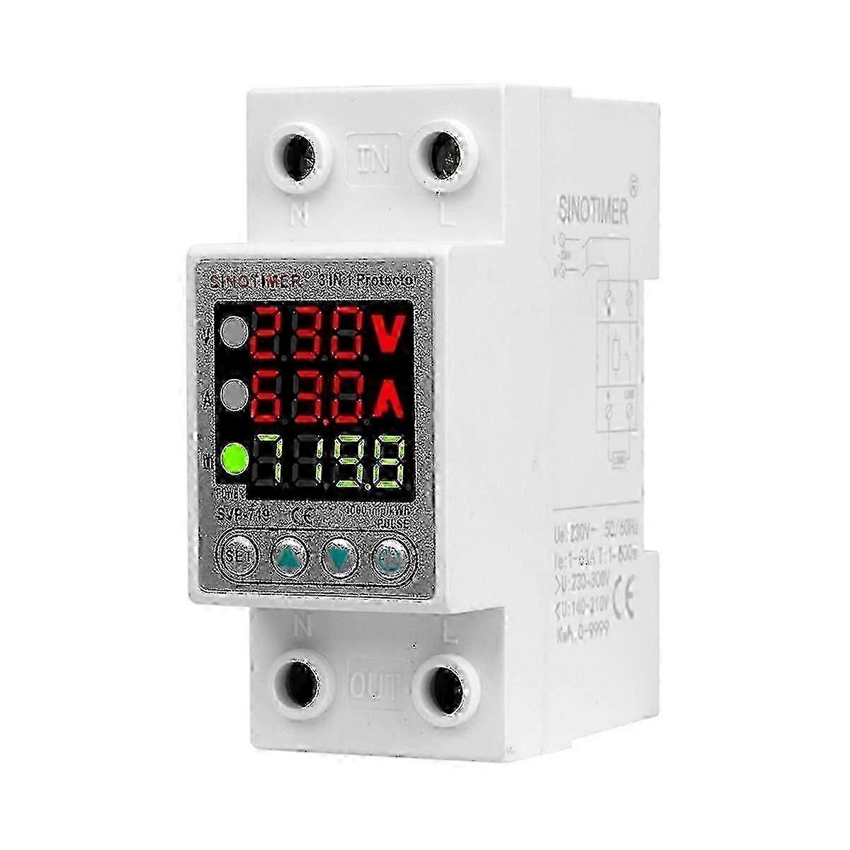 Adjustable Self-Compound Intelligent Overvoltage Protector with Current Limiting Delay & Power Display - SVP-719 Model