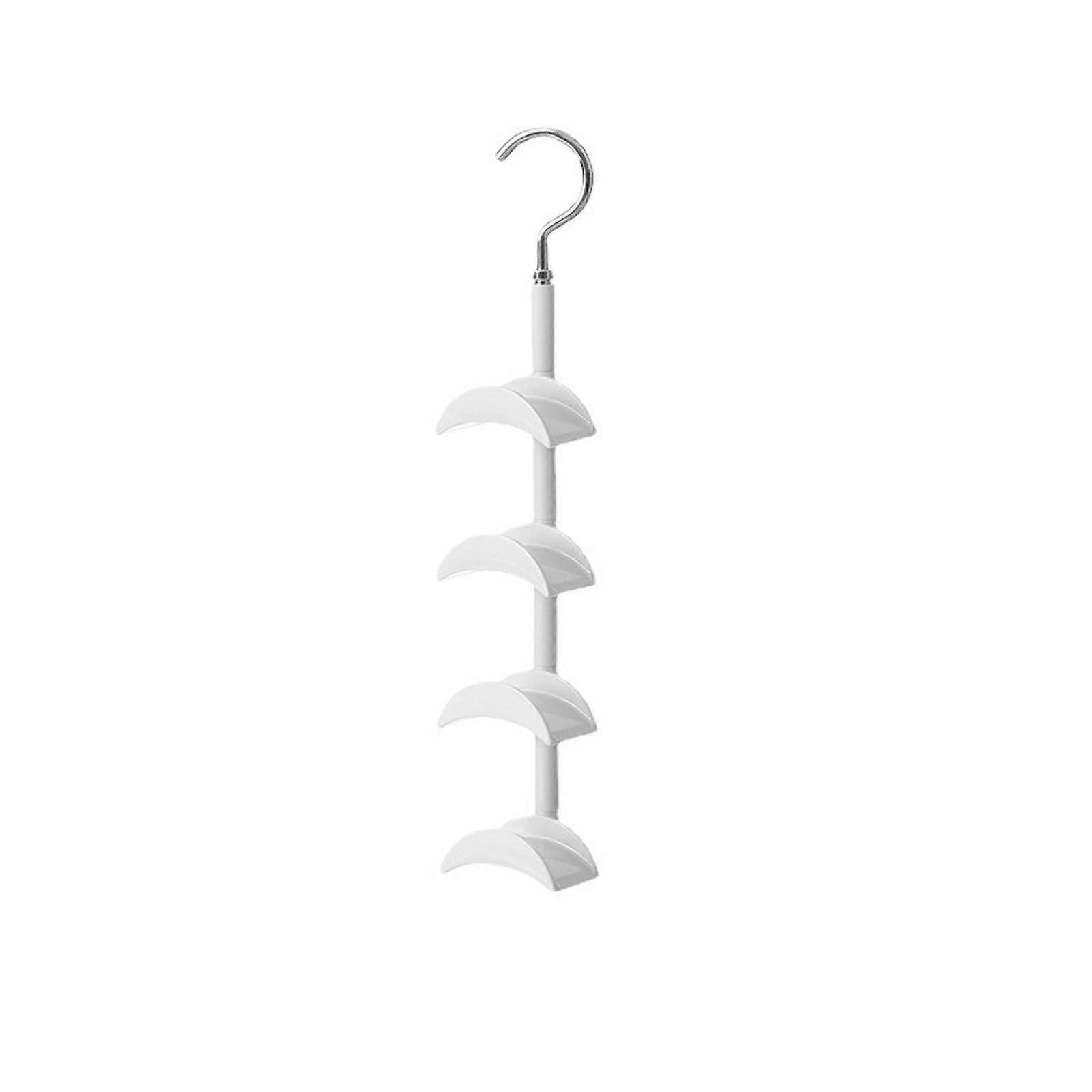 360 Degree Rotating Hooks Closet Organizer Hanger For Handbags And Backpacks 4 Hooks 22 Lbs Capacity White