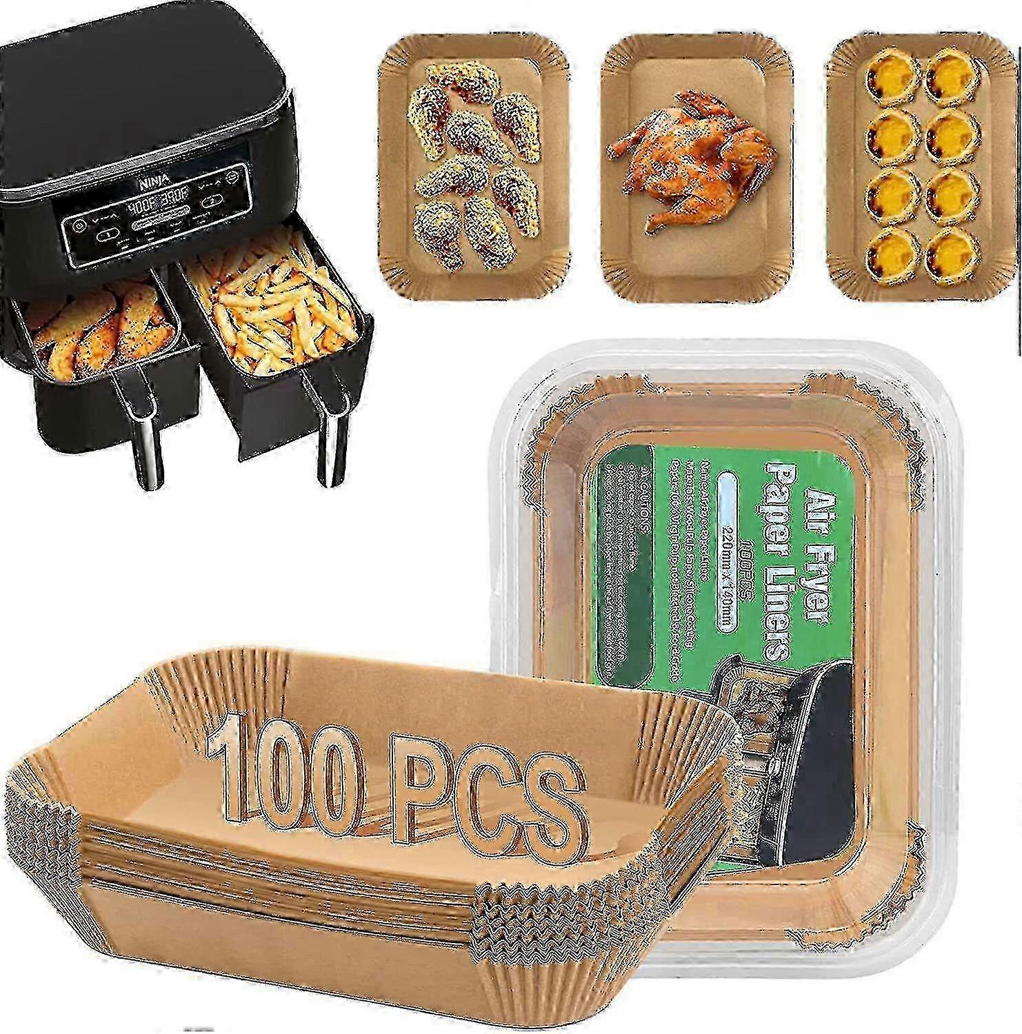 100pcs Air Fryer Liners Disposable Paper Liners Non Stick Parchment For Ninja Dual miao4