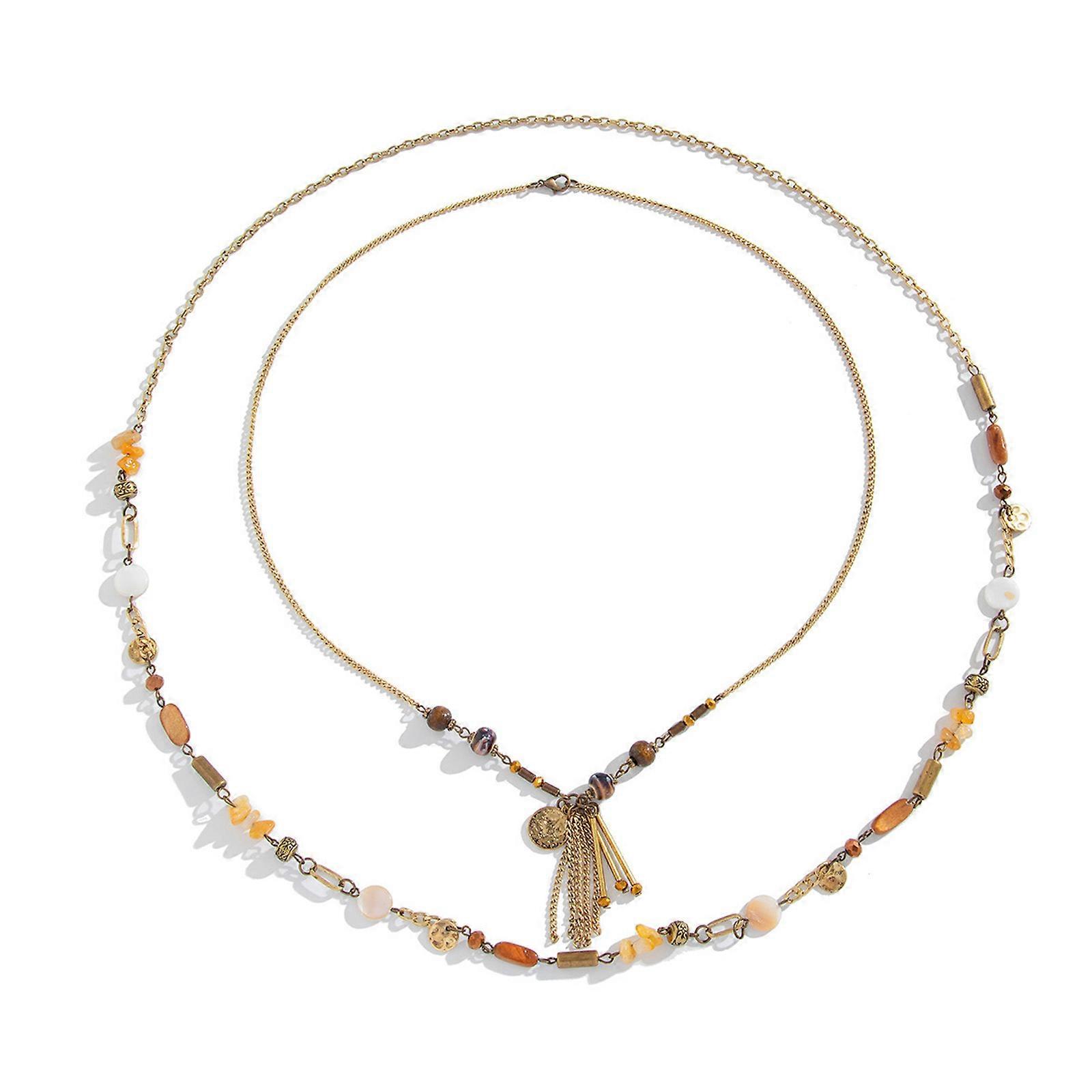 Versatile Imitation Crystals Alloy Necklace With Adjustable Star Fringe Designs for Layer Styling Multicolor