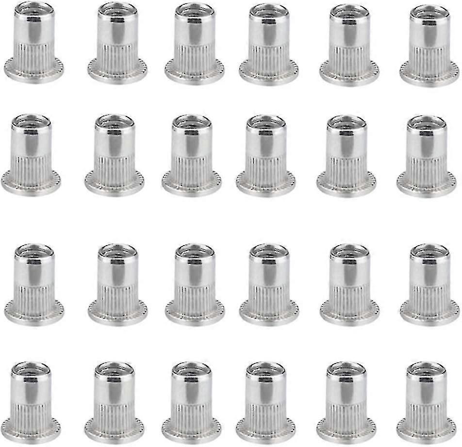 Écrou de rivet 100 pièces Écrou de rivet fileté Rivet en acier inoxydable Écrou de rivet à tête plate fileté Écrous de rivet Écrou fileté Insers Écrou de tête de noix pour maison