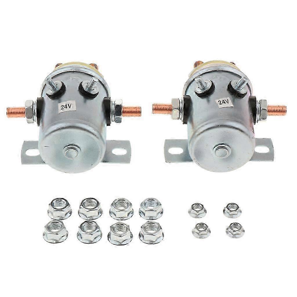 2x Solenoid Relay Switch 6 Terminal for Winch Golf Continuous Duty 24V 200A