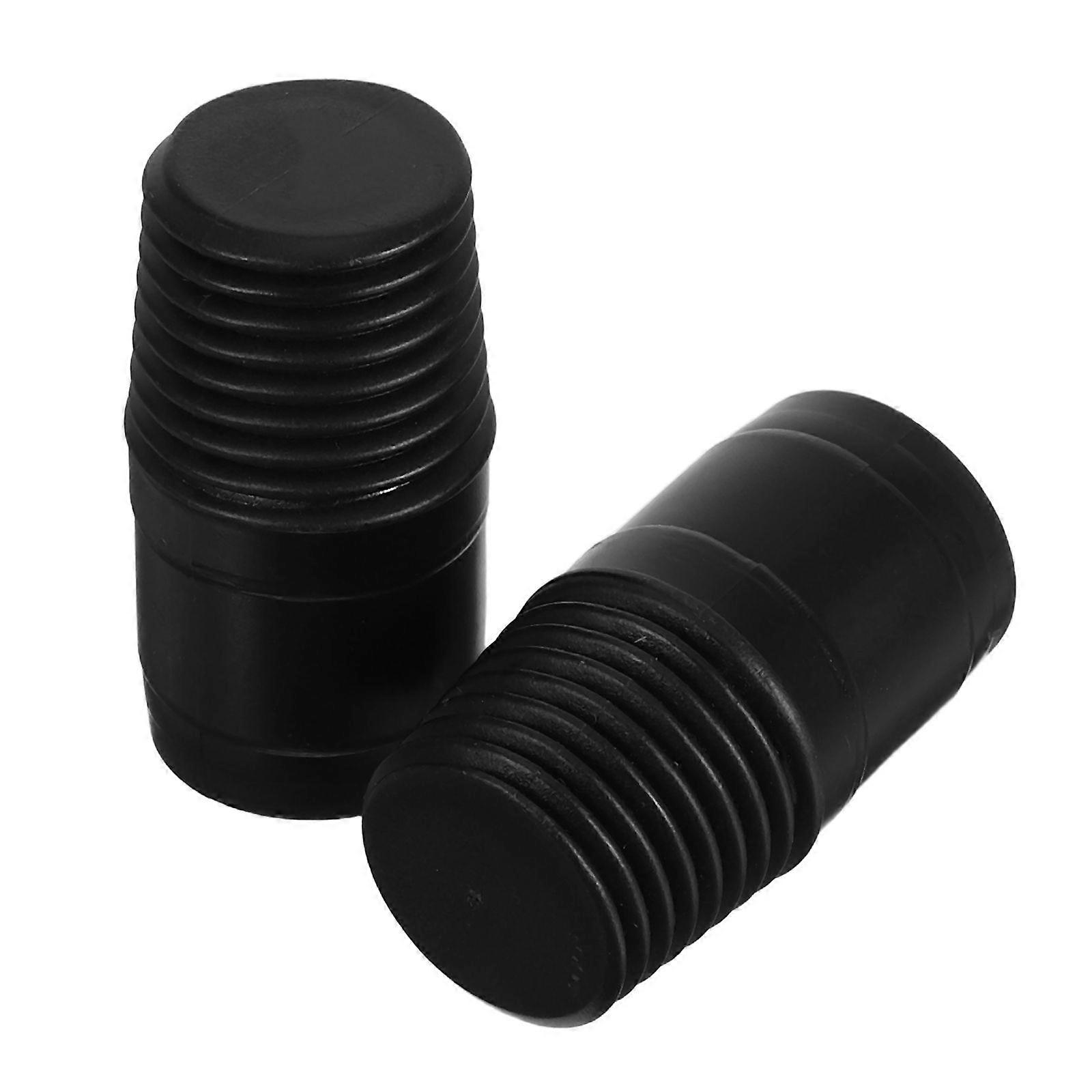 2pcs Threaded Tip Replacement European Threaded Pole Handle Repair Extension Adapter End Adapter For Pole Stick Mop Broom Brush Black