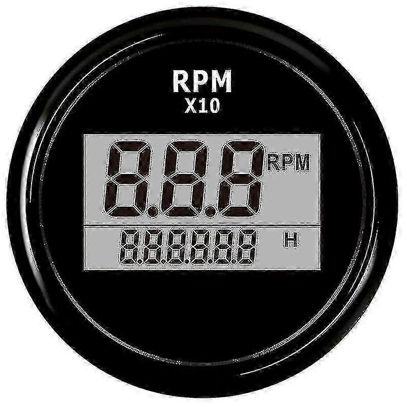Boat Led Digital Tachometer Engine Hour Meter Marine Outboard Rv Rpm Meter Gauge