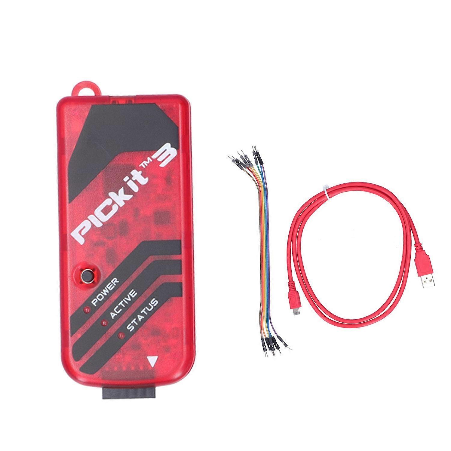PICKIT3 Programmer Resin PIC Simulator Microcontroller Programming Kit with USB Cable for Beginner