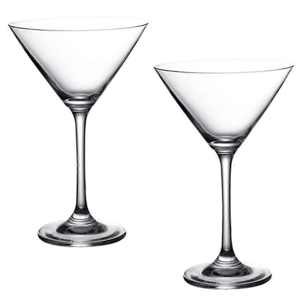 Cocktail Glasses 2Piece Set Clear Glassware Smooth Surface Easy to Clean Goblets