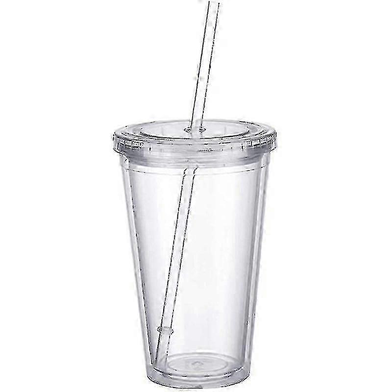 Double Layer Reusable Cup Lids with Straws for Smoothies and Juices