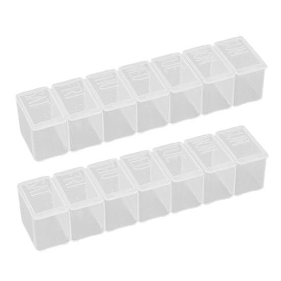 2Pcs Pill Holding Rectangular Convenient Good Sealing Pill Jewelry Containers Pill Cases