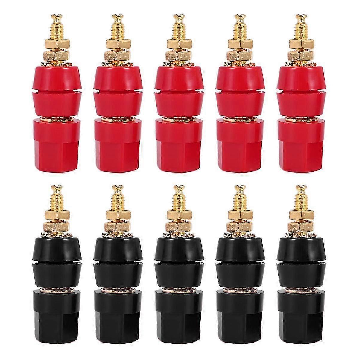10Pcs/Lot Gold Plated Banana Binding Post Large Current Amplifier 4mm Banana Plug Jack Socket Speake