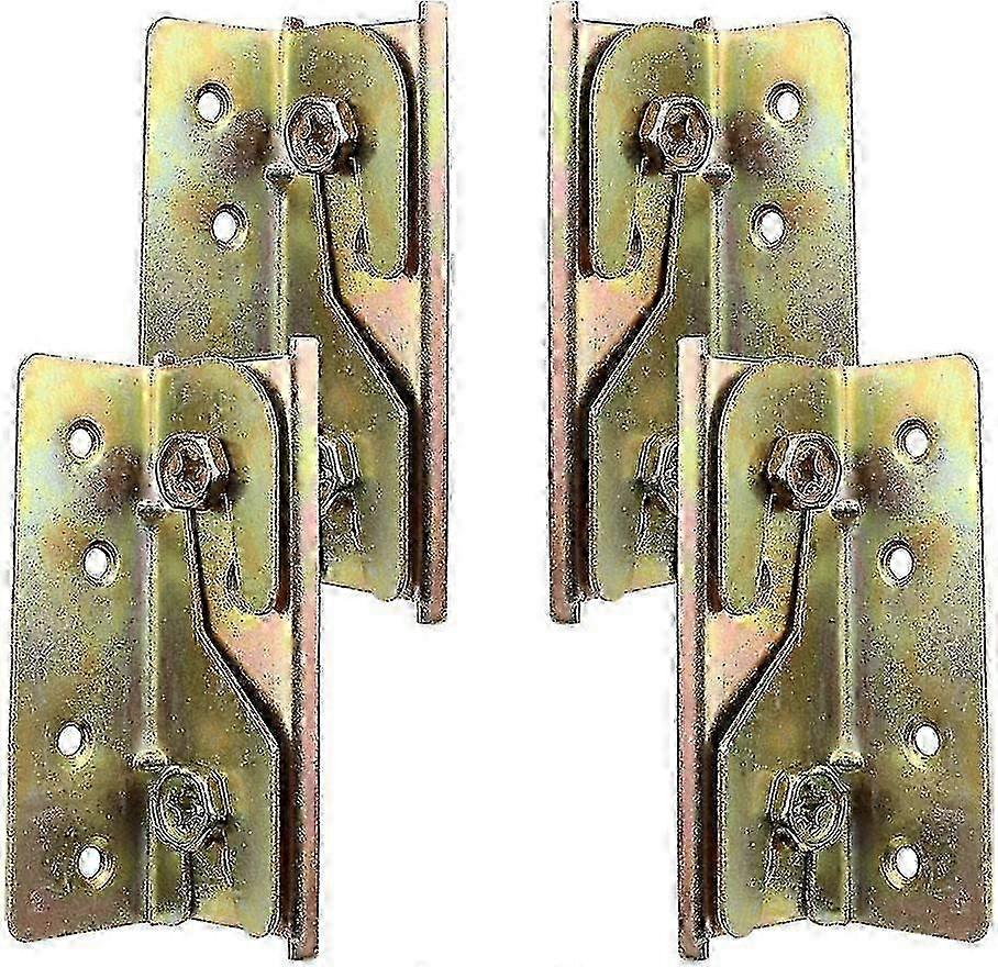 set of 4 rust resistant mortiseless bed rail mounting brackets with screws