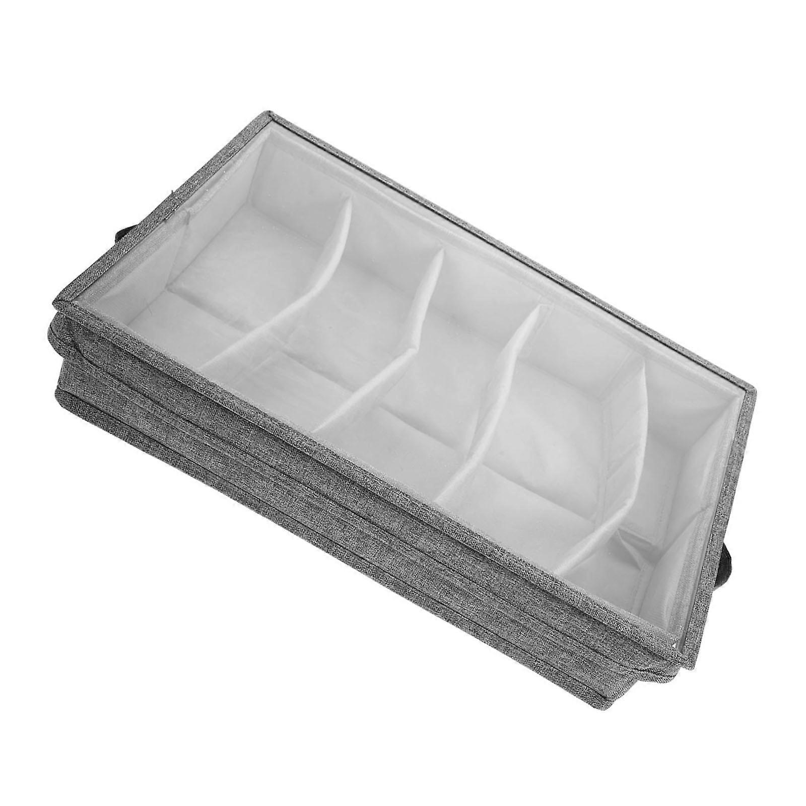 Drawer Organizer Adjustable Compartments Dustproof Cover Polyester Construction Ergonomic Handles For Utensils Flatware Storage  Light Grey