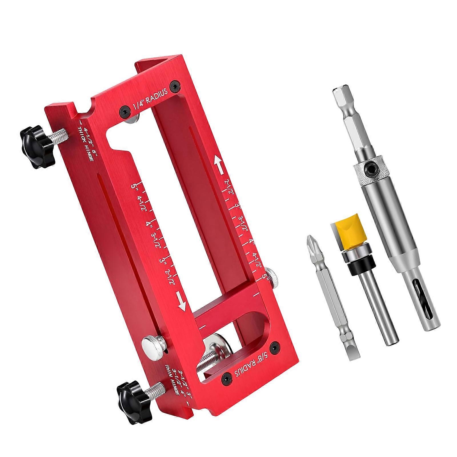Aluminum Hinge Door Lock Drilling Template Positioning Tool Adjustable Hinge Jig For Precise Installation Adjustable Jig Multicolor