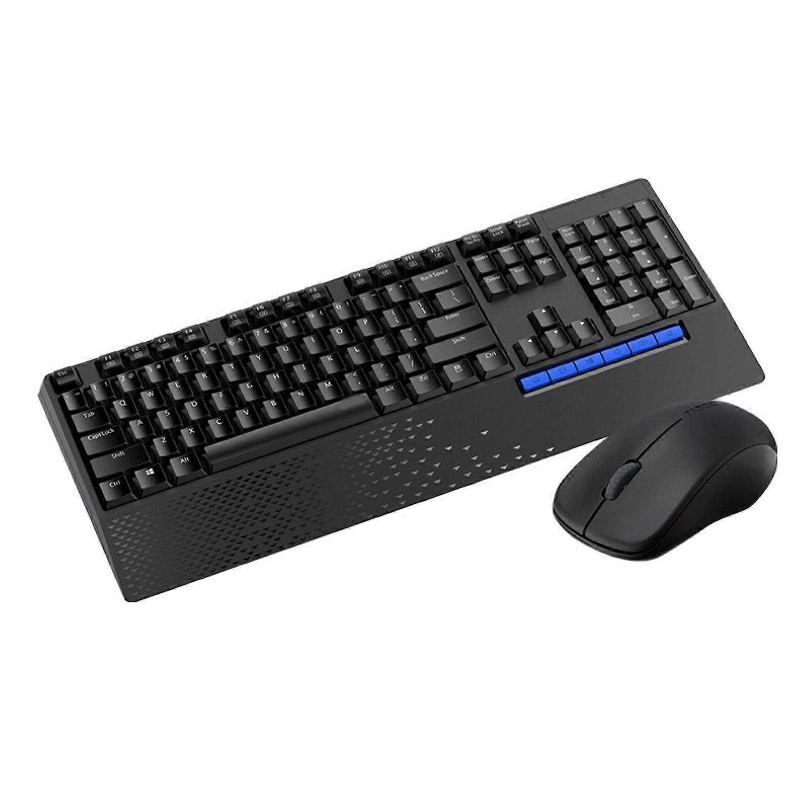 Wireless Ergonomic Keyboard Mouse Combo 110Keys Layout 2.4ghz Connection 1000DPI Track Compatible for Window System Multicolor