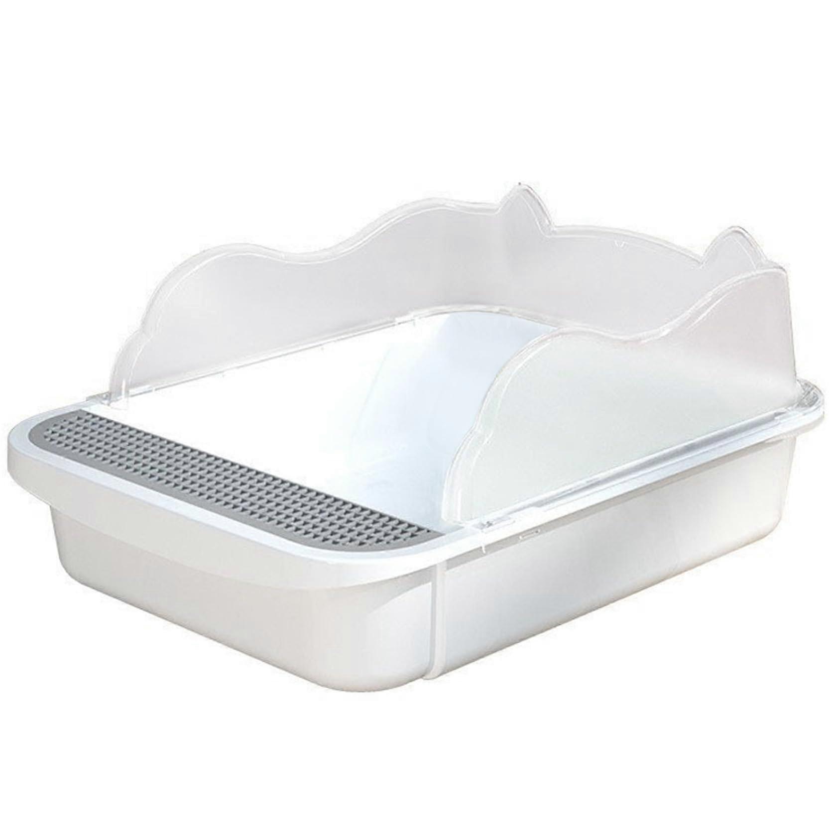 Cat Litter Box with  Sides AntiSplash Design, SemiEnclosed Removable Pan with Sifter for Indoor Kittens