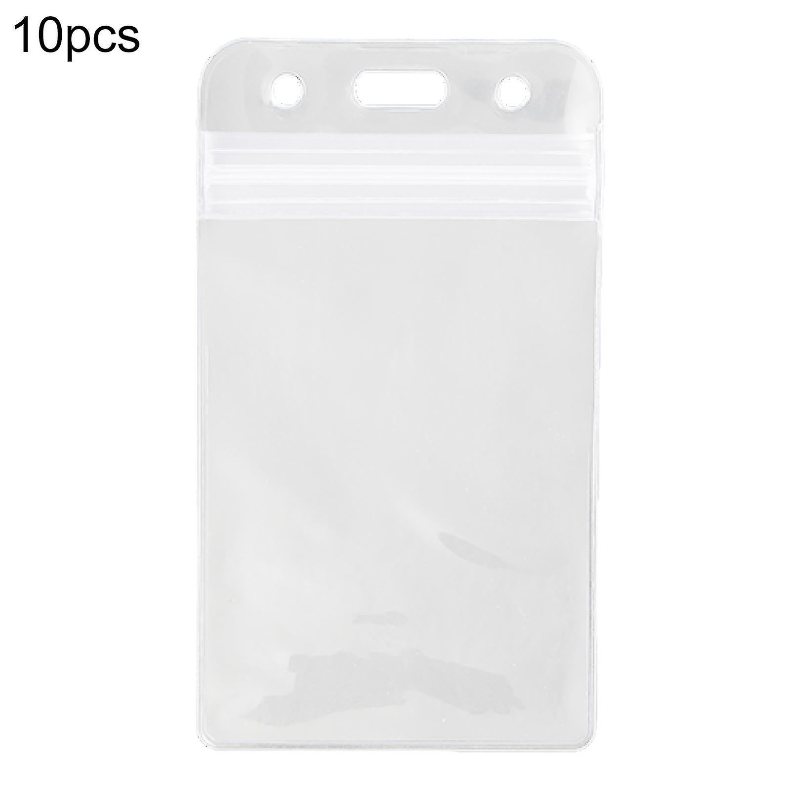 10pcsカードポーチ耐久軽量ポータブル防水再封可能なZipタイプホルダーライブラリカード