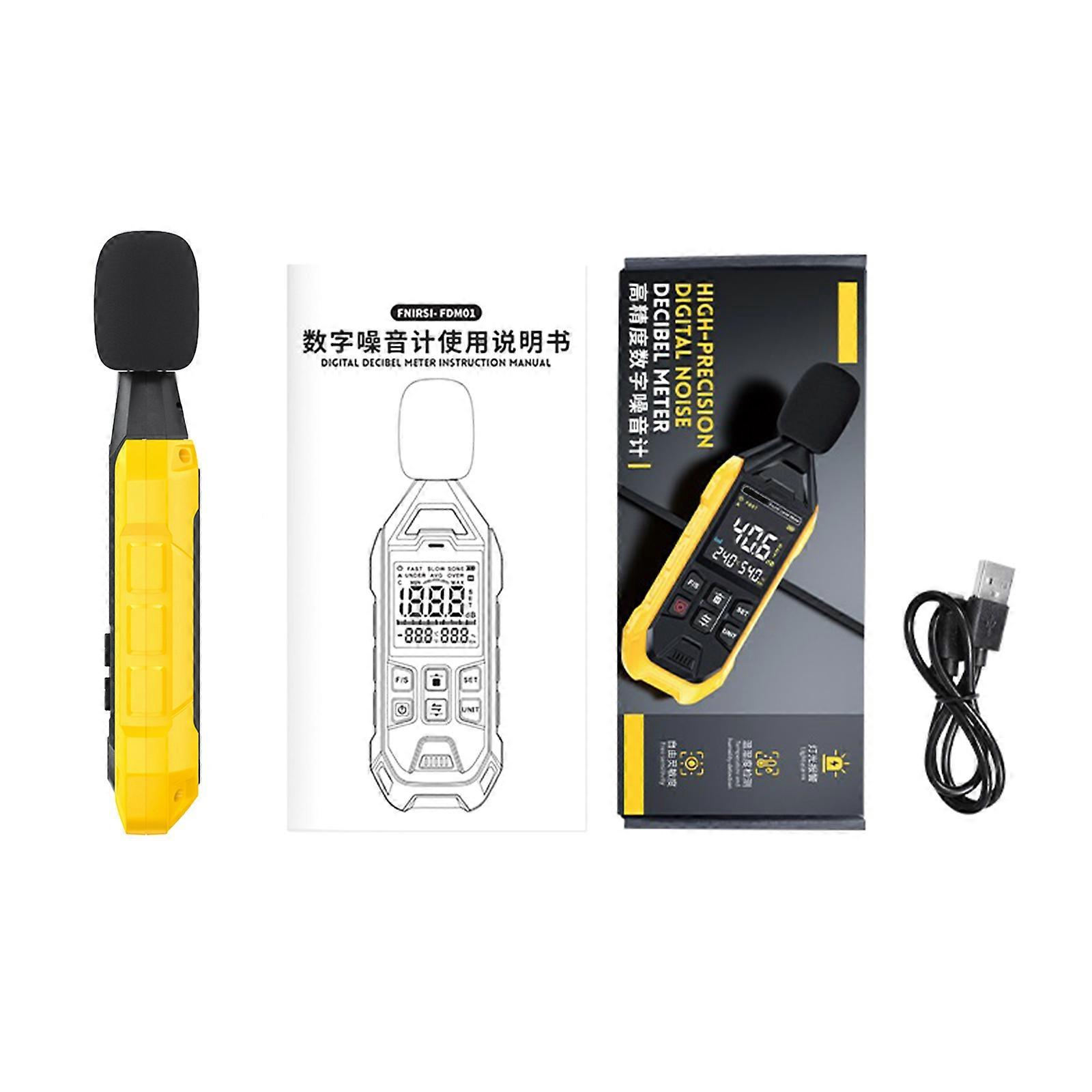 Decibel Meter Sound Level Reader 30-130dB(A), Handheld Sound Noise Meter with Backlights Alarm Digital Noise Meter Multicolor