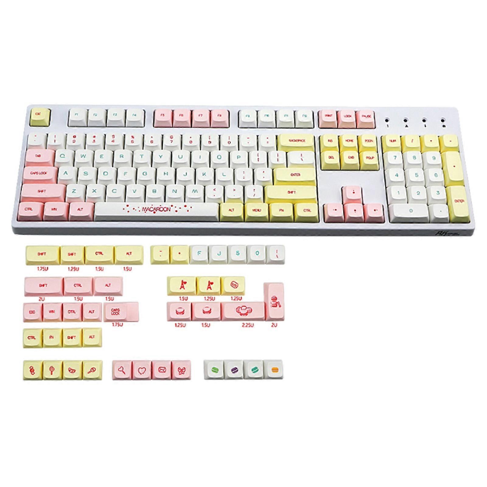 Macaron Color PBT Keycaps XDA Height Macaron Ethermal Aesthetics Keycap Set 146PCS for Mechanical Keyboards Multicolor
