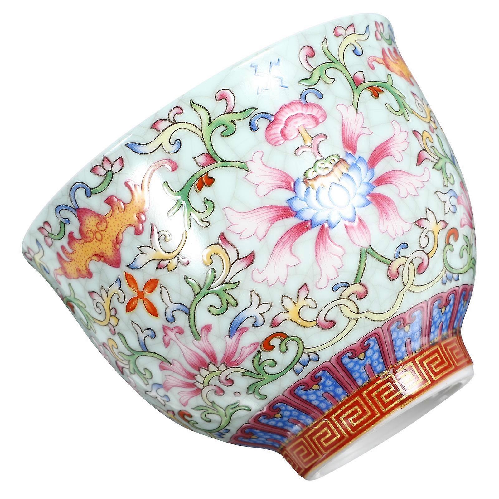 Flower Pattern Tea Cup Household Teaware Ceramic Tea Cup Chinese Tea Tasting Cup