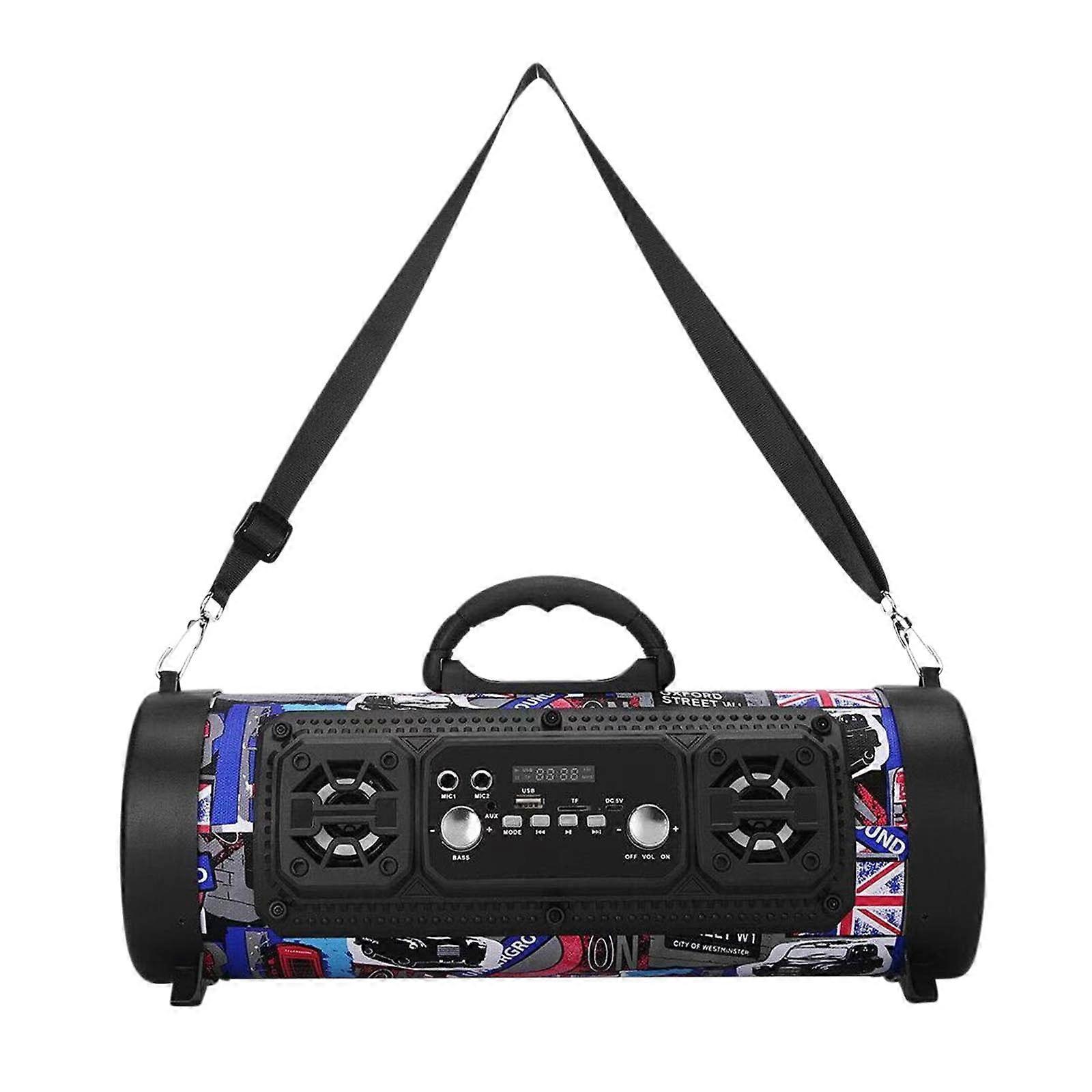 2024 New Clearance, 15W Portable Bluetooth Speaker with Subwoofer, LED Light, FM Radio, Microphones & Card Reader