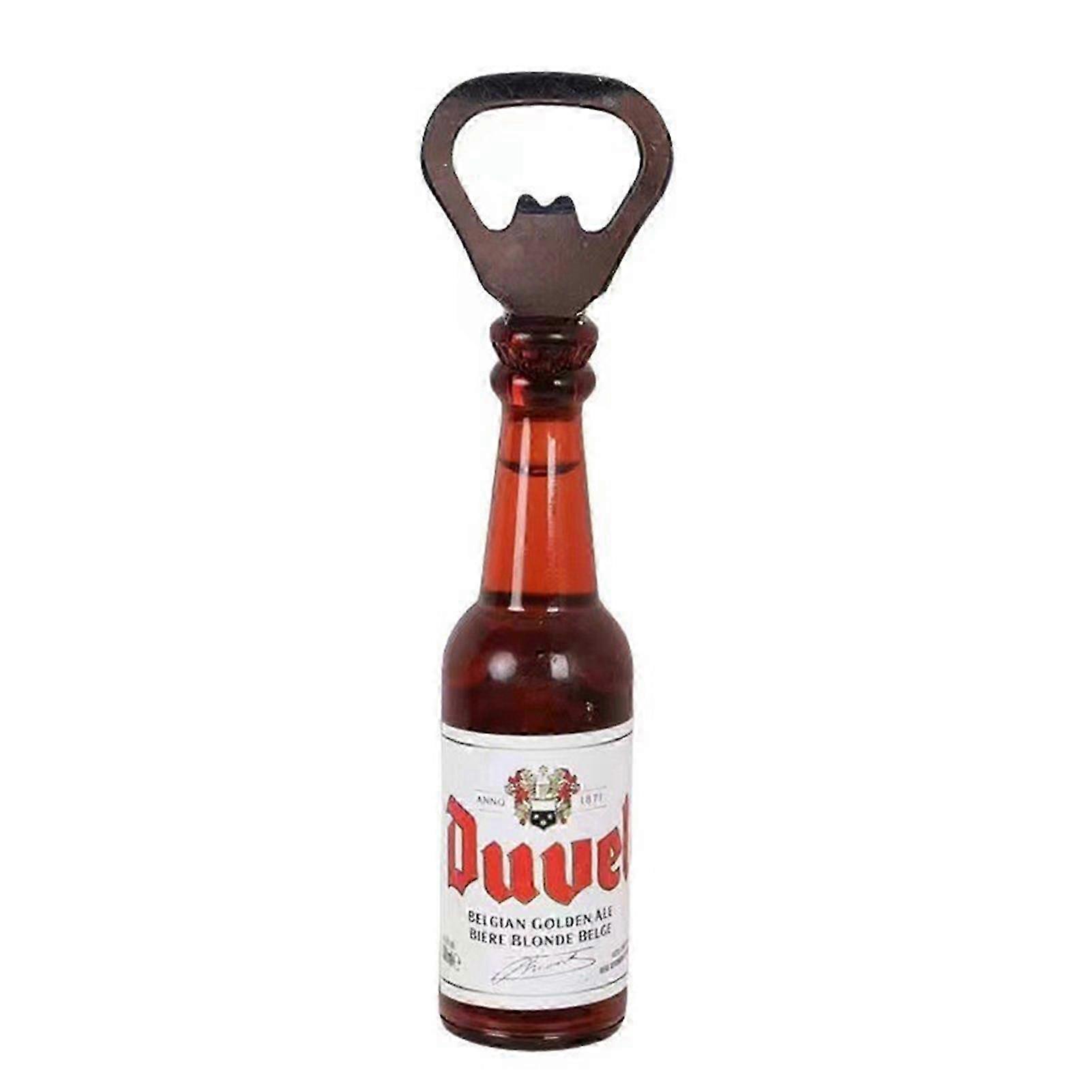 Magnetic bottle opener for refrigerator with retro beer design