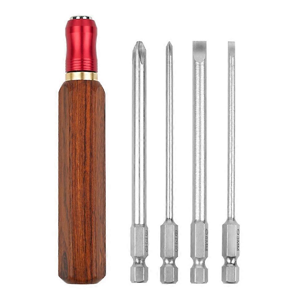 Detachable and Replaceable Home Screwdriver Set Quick Change Wood Handle Hardware Tool Screwdriver