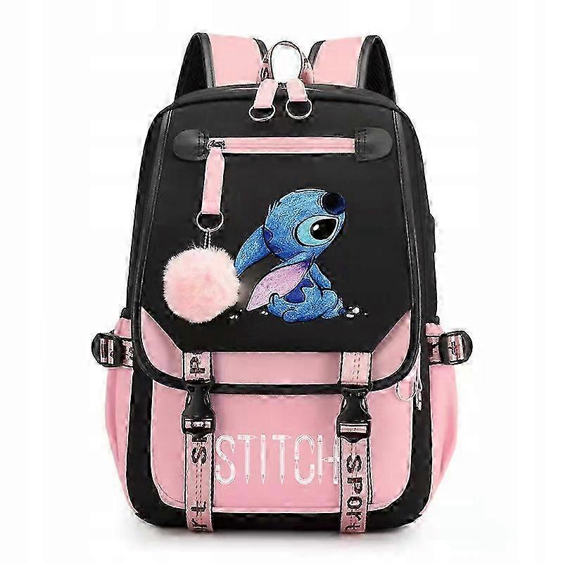 Lilo And Stitch Sac à dos d’école multi-compartiments Bustagrip, noir, 1 L