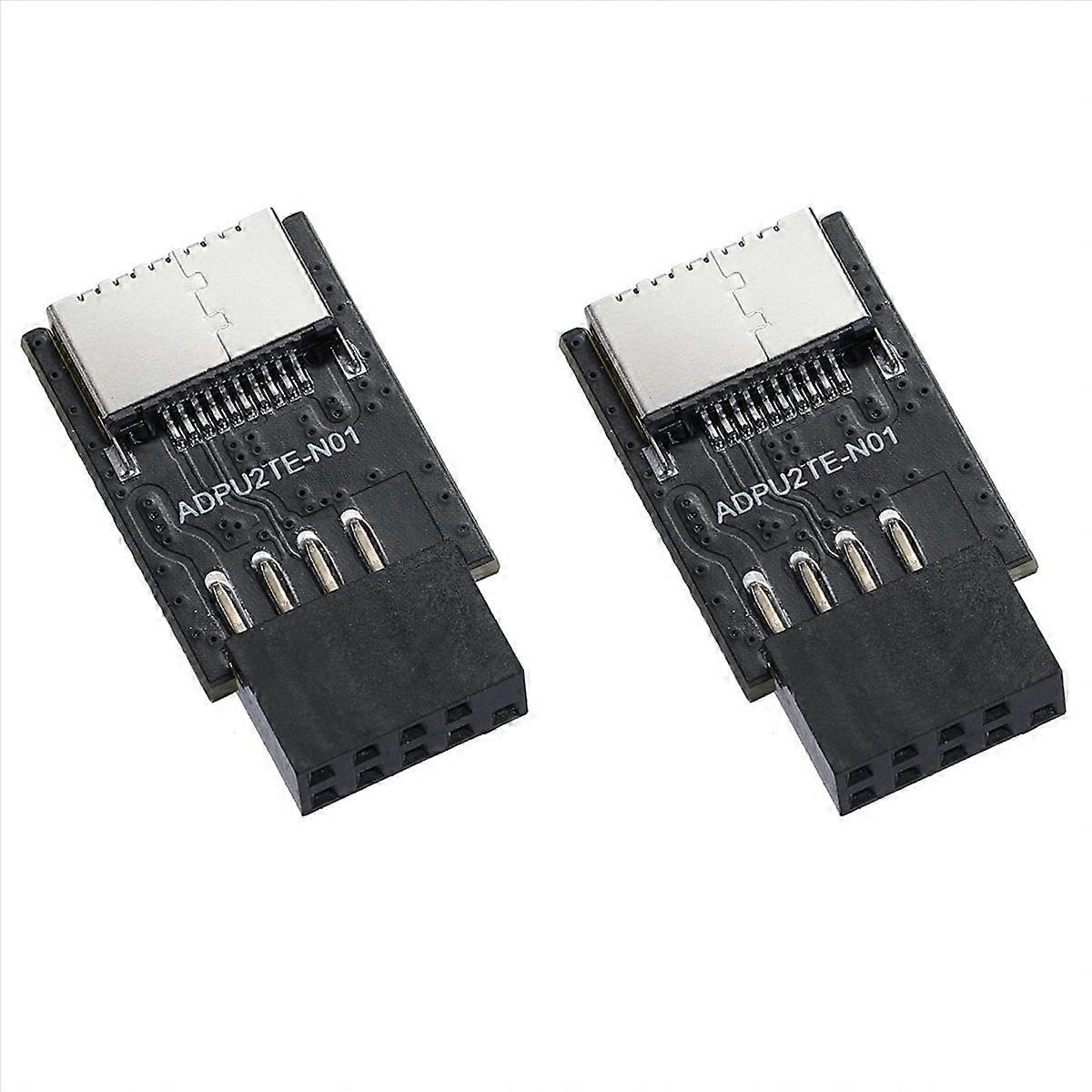 2X USB 2.0 Front Panel Header USB 9Pin to USB 2.0 Type-E Internal Adapter Motherboard Plug Adapter