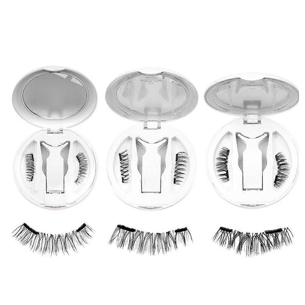 Magnetic Eyelashes 3 Styles Natural Slim Thick All in One Case with Built In Curler No Glue Needed Strong Hold Lightweight Reusable