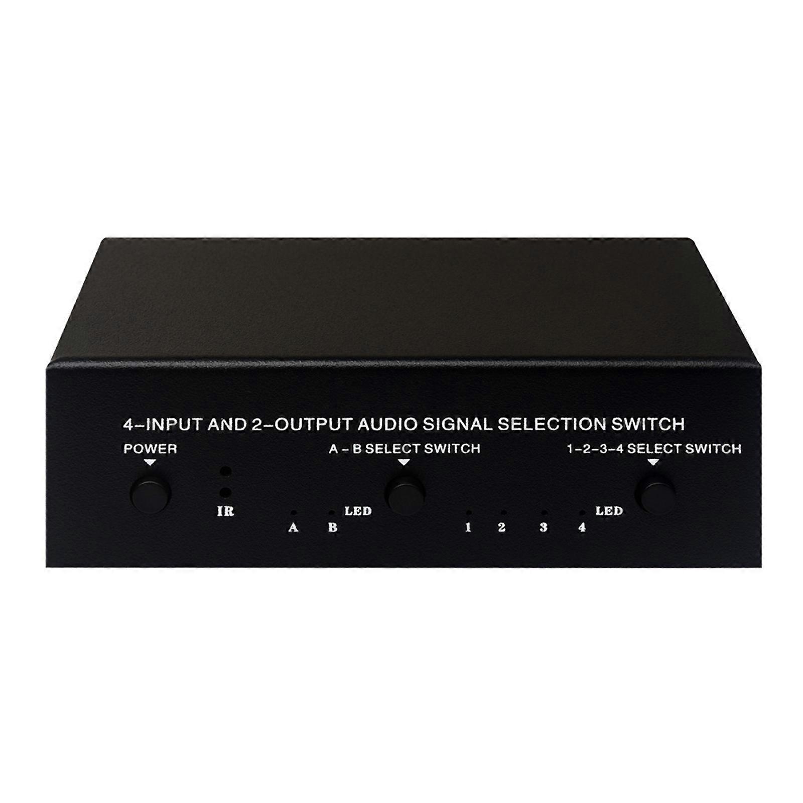 Distribution Splitters 4 Input 2 Output Sound Source Signal Switcher Headphones Speaker Remote Switching Box 10KΩ-50KΩ Multicolor