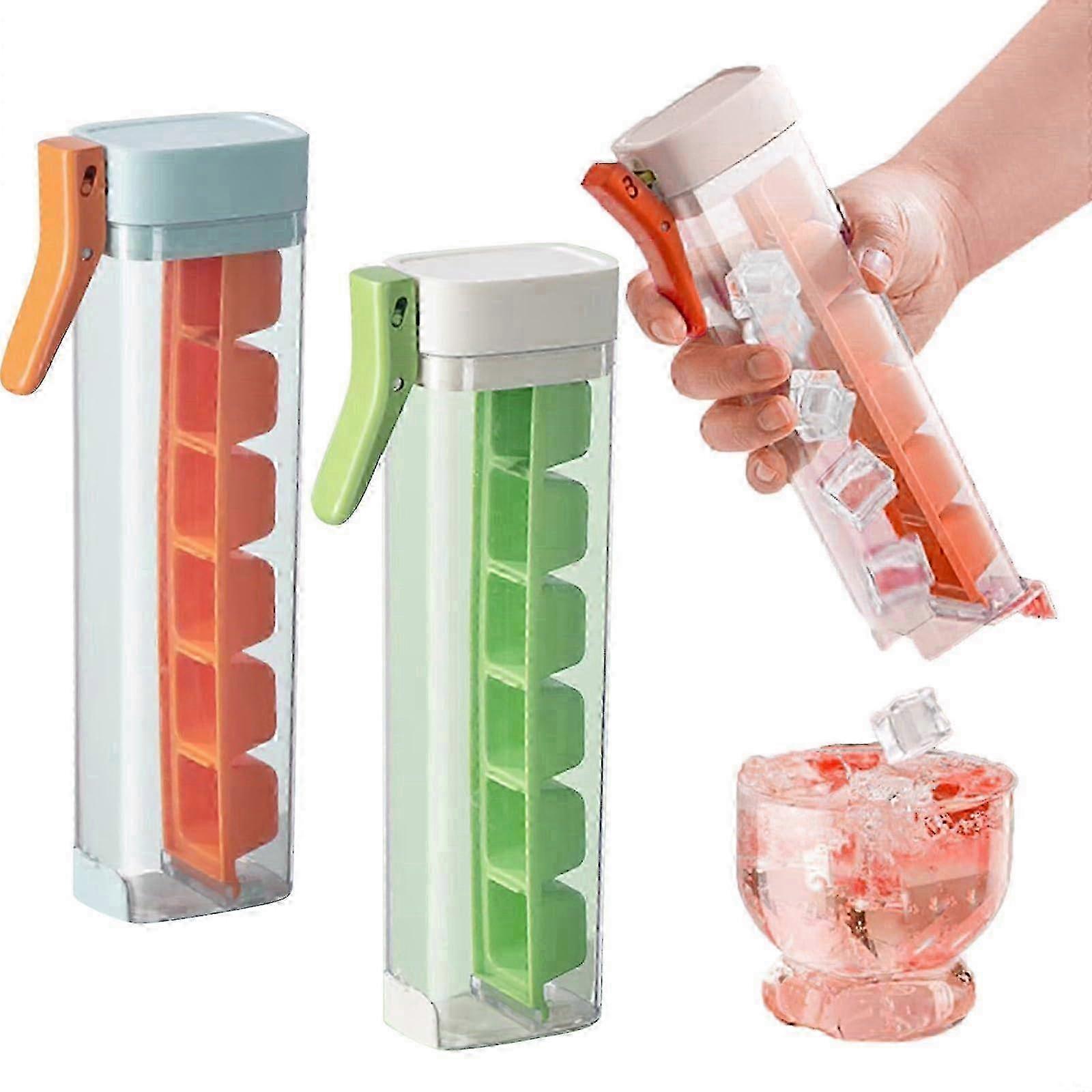 One-handed ice cube mold, 2024 new [upgraded version] one-handed press ice cube tray, easy release reusable ice cube tray and mold